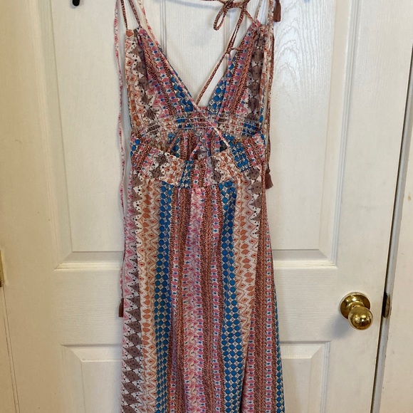 Lulu's Multicolor Patterned Maxi Dress - Picture 6 of 9